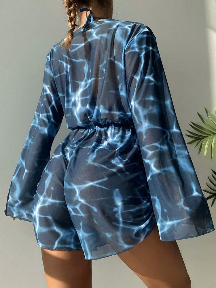 Women's All Over Print Strappy Bikini Set Summer