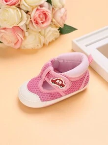 嬰兒和幼兒魔鬼氈扣平底鞋 - 粉色 - 查看 6