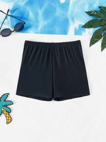 Teenage Boys' Black Swimming Trunks - Black - View 1