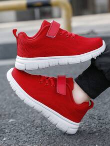Zapatillas de moda con suela gruesa, transpirables y ligeras para adolescentes en primavera, con cierre de - Rojo - Ver 4
