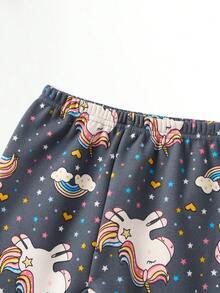 2 件套 少女保暖内衬打底裤 带扇形边缘 - 彩色 - 查看 3