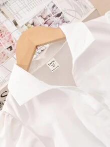 Tween Girls' Bubble Short Sleeve High-Low Shirt And Pants Set - White - View 7