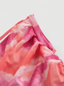 Aveloria Rosie Tie-Dyed Asymmetric Hemline Ruched Top  - Multicolor - View 3