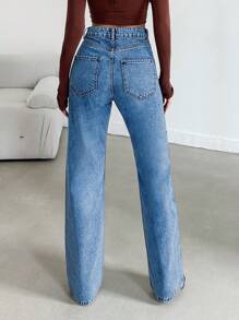 EURMUSE Women'S Straight-Leg Jeans - Medium Wash - View 2