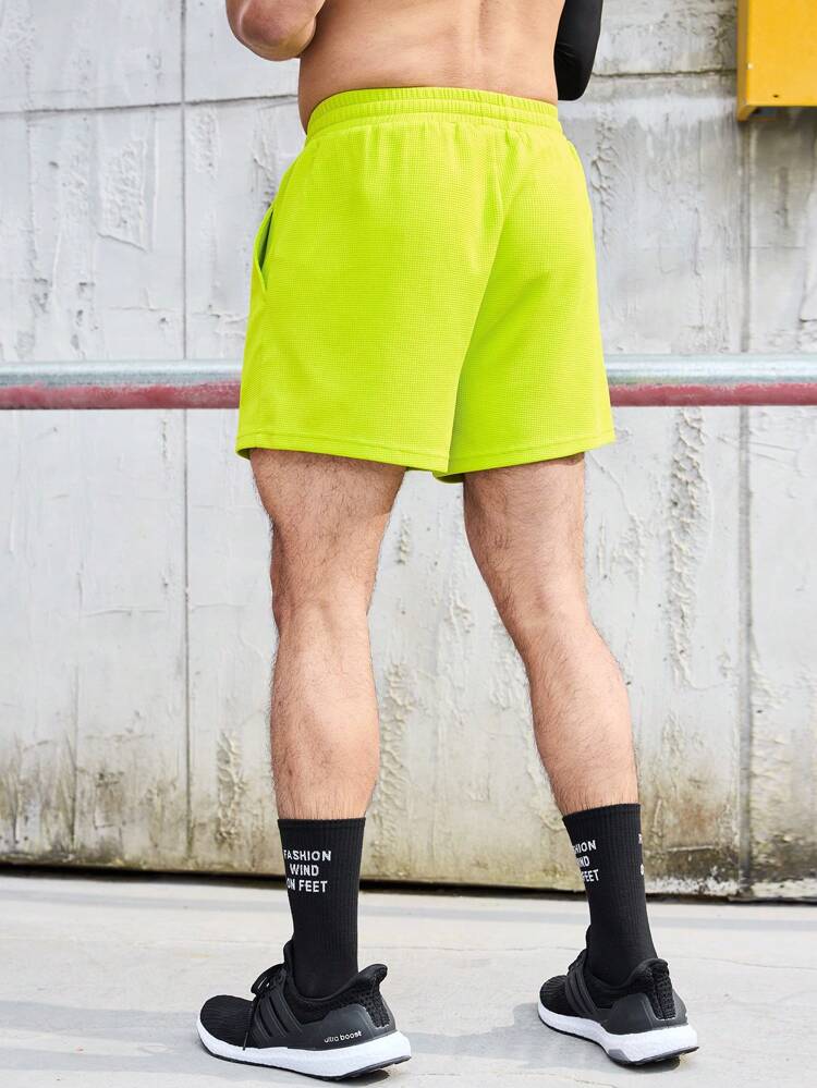 Boyfriend Style Men's Solid Color Drawstring Waist Sports Shorts Short Streetwearmen Gym Shortsmen Summer Shortsgym Shorts For Mengreen Shorts Sweat Pants