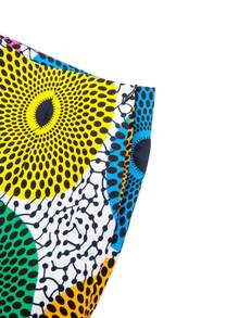 非洲印花人魚修身半身裙 - 彩色 - 查看 3