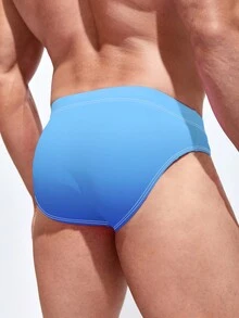 Men'S Letter Print Ombre Drawstring Swim Shorts - Multicolor - View 2