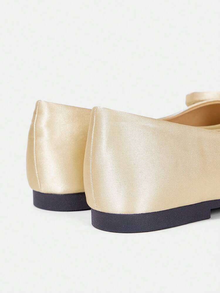 Women's Flat Shoes With Bow Decoration For Versatile Wear