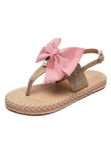 Sandalias de mujer, sandalias cómodas para caminar con lazo, sandalias cómodas para mujer, tipo slip on para interior y exterior, para el verano y el día de San Valentín - Rosa - Ver 4