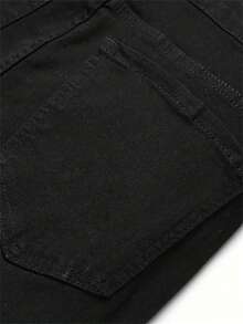 Herren Destroyed Jeans Mit Farbspritzerdruck - Schwarz - Übersicht 3