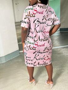 Slaydiva 肖像和字母印花垂墜式洋裝 - 彩色 - 查看 2