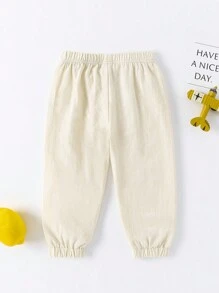 嬰兒男童可愛休閒運動褲,春夏米白色 - 彩色 - 查看 2