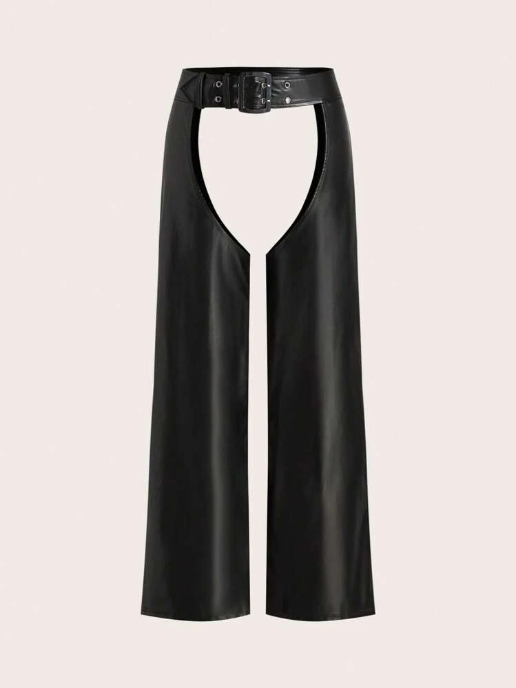 SHEIN ICON 1 Pezzo Pantaloni Vita Bassa Con Apertura All'inguine - nero - Visualizzare 6