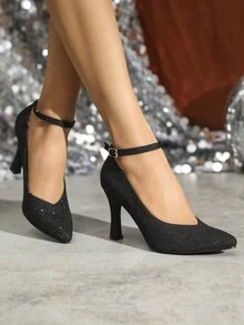 Women's High Heel Pumps, Black Pointed Toe Stiletto Dress Shoes For Party And Club - Black - View 4
