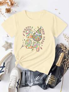 SHEIN EZwear 新年t恤