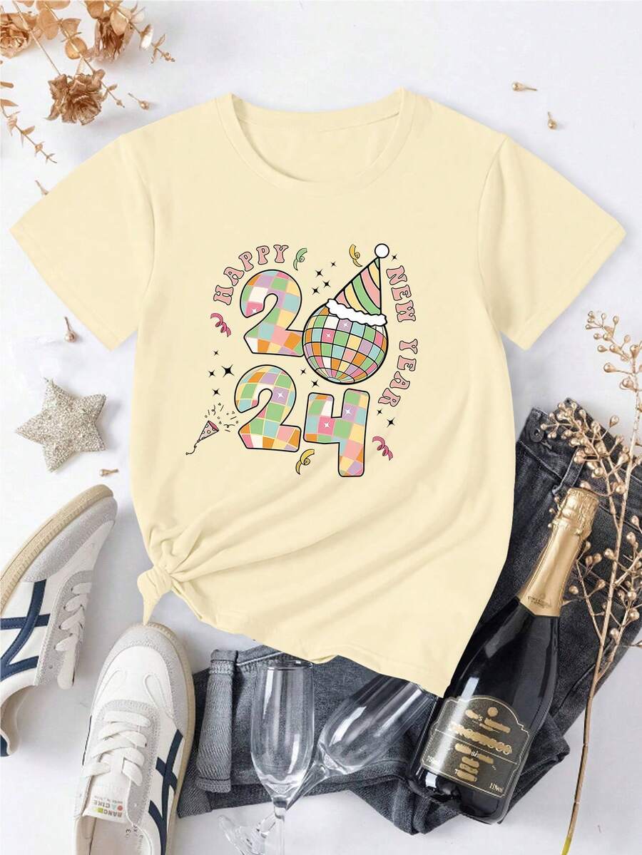 SHEIN EZwear 新年t恤