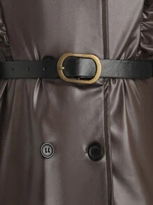 SHEIN 姐妹裝補間女孩潮流時尚酷炫機車風休閒連身裙日常穿春秋冬季 - 咖啡 - 查看 3