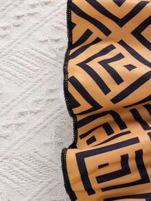 嬰兒女孩幾何印花短袖T恤和裙子套裝 - 棕色 - 查看 7