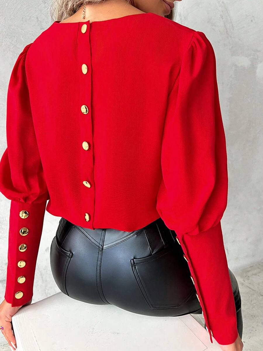 Top De Diseño De Botones Rojos - Rojo - Ver 1