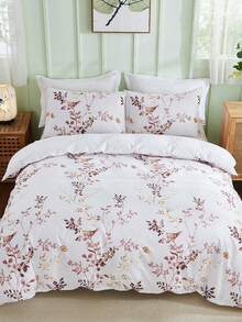 3pcs Modern American Style Home Bedroom Four Seasons Universal Simple Fashionable Fresh Polyester Microfiber Multi-Colored Digital Printed Quilt Cover Set (1 Quilt Cover + 2 Pillowcases, No Filling) - Multicolor - View 18