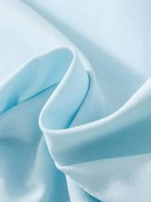 SHEIN Tween Girl Casual Street Style Blue Cargo Pants With Pockets And Elastic Cuffs, Versatile And Simple - Baby Blue - View 4