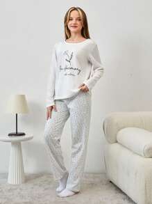RueChic Pijama Estampado Detalhado