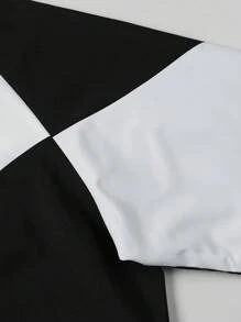Manfinity Homme Chaquetas De Hombres Con Cierre De Cremallera En Bloque De Colores Sueltos Con Impresión De Letras - Negro - Ver 3