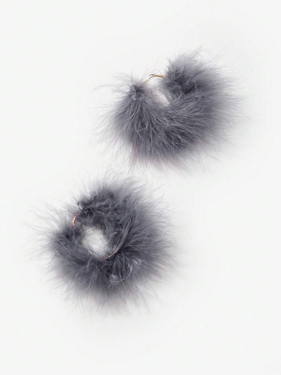 SHEIN SXY 1pair Grey Fashionable Personalized Earrings - Grey - View 1