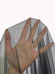 Bata De Mujer De Malla Sexy Adornada Con Labios De Encaje - Negro - Ver 6