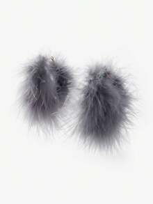 SHEIN SXY 1pair Grey Fashionable Personalized Earrings - Grey - View 3