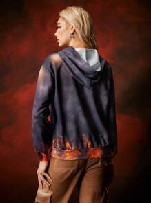 HOUSE OF THE DRAGON X SHEIN Drop Shoulder Graphic Hoodie - Black - View 2