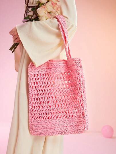 Straw Women Shoulder Bag,Summer Bag,For Picnic, For Summer