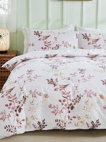 3pcs Modern American Style Home Bedroom Four Seasons Universal Simple Fashionable Fresh Polyester Microfiber Multi-Colored Digital Printed Quilt Cover Set (1 Quilt Cover + 2 Pillowcases, No Filling) - Multicolor - View 12