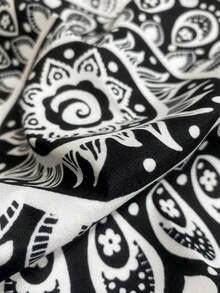 2 件裝波西米亞圖案枕頭套和床用裝飾枕套 - 黑與白 - 查看 4