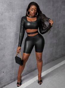 Slaydiva Black Hollow Out Bodycon Romper - Black - View 5