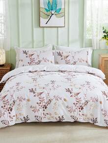 3pcs Modern American Style Home Bedroom Four Seasons Universal Simple Fashionable Fresh Polyester Microfiber Multi-Colored Digital Printed Quilt Cover Set (1 Quilt Cover + 2 Pillowcases, No Filling) - Multicolor - View 5