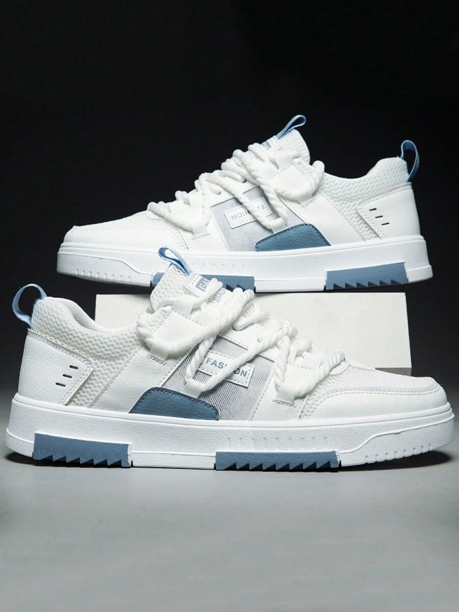 男士透氣網眼舒適軟底運動鞋,低幫休閒平底鞋適合日常通勤 - 彩色 - 查看 1