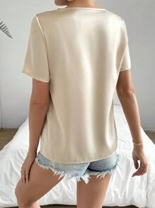 Chiquease 女士不對稱領短袖襯衫