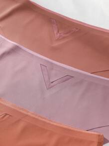 Women'S Plus Size Seamless Triangle Panties ,3 Pcs - Multicolor - View 3