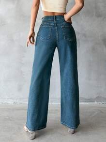 EURMUSE 女士高腰直腳牛仔褲