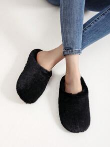 Fluffy And Silent Women's Indoor Slippers, Lightweight And Soft For Home Use On Flooring - Black - View 3