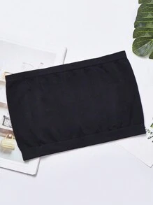 Reggiseno Da Donna Monocolore Senza Spalline Con Dettagli Traforati - nero - Visualizzare 6