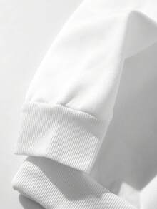 Men's Cartoon Dinosaur And Letter Printed Sweatshirt - White - View 4