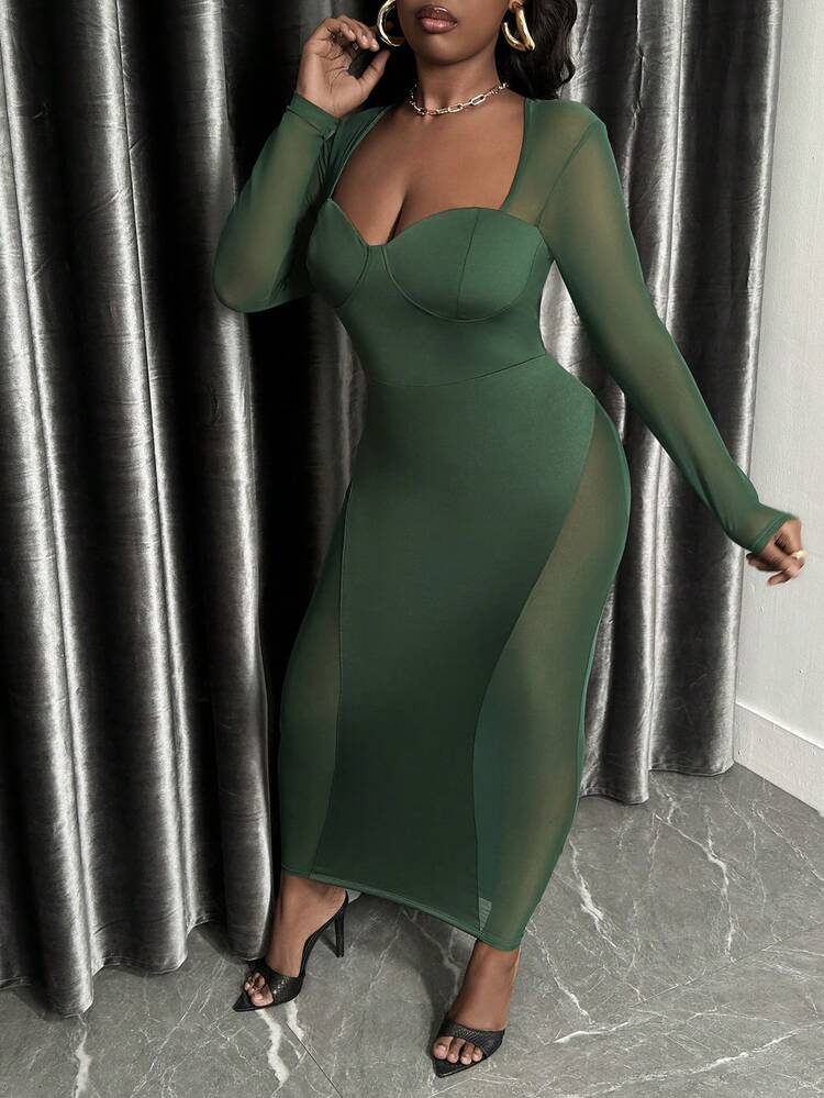 Plus Size Sweetheart Neckline Backless Bustier Dress
