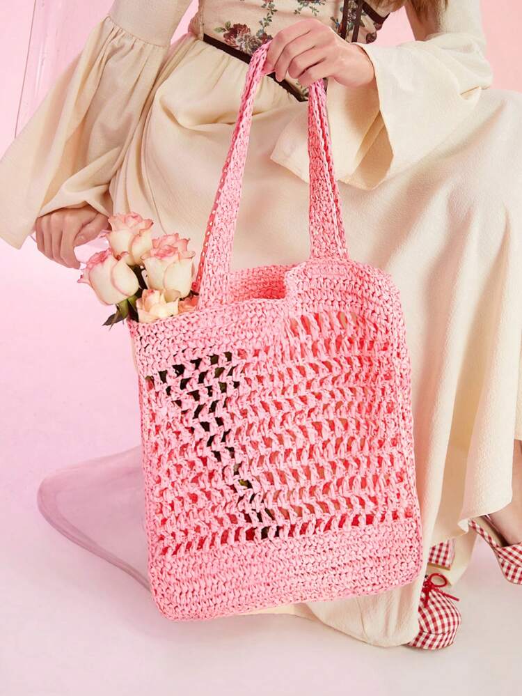 Straw Women Shoulder Bag,Summer Bag,For Picnic, For Summer