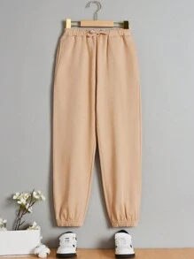 SHEIN Tween Boys' Casual Comfortable Loose Solid Color Sweatpants