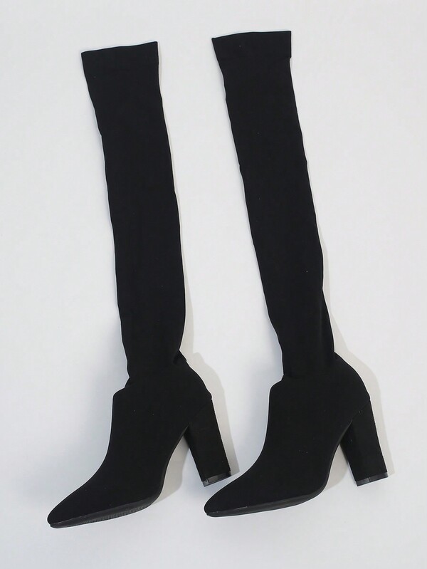 Women'S KneeHigh Socks Boots With Simple And Lazy Style For Autumn/Winter SHEIN