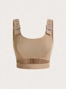 SHEIN ICON Solid Color Hollow Out Tank Top