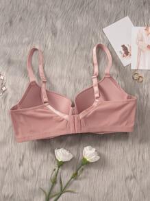 Women's Dusty Pink Casual Plus Size Bra With Medium Stretch Fabric Plain Cup Detail, Lift - Dusty Pink - View 2