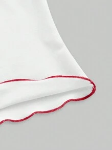 ROMWE Kawaii 情人节樱桃印花透明网眼女款上衣 Cherry Bomb - 白色 - 查看 3